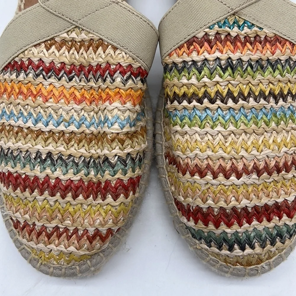 PICON  Colorful  Woven Espadrille Raffia Shoes Size 9.5